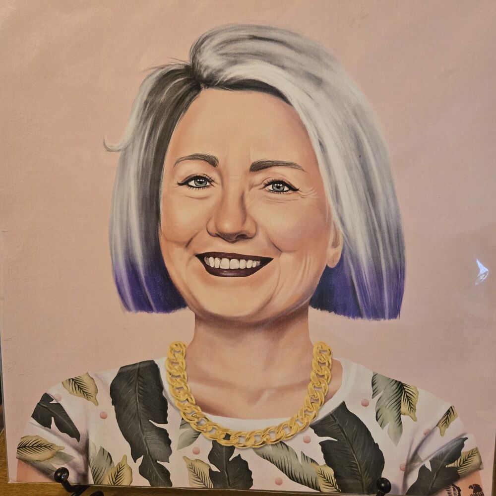 "Hip Hillary" Print By Artist Amit Shimoni, Israel. New In Plastic, 11.5"